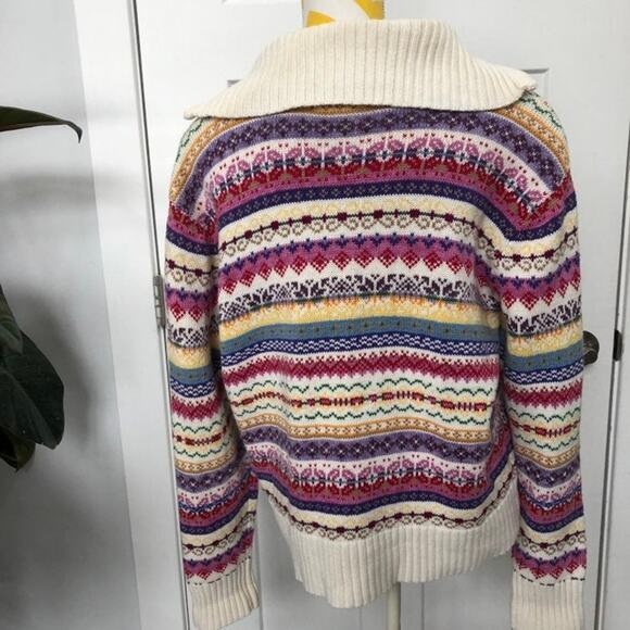 Tiara International Striped Cardigan Sweater Zip Front Women XL Tassel Pull READ - Picture 2 of 16